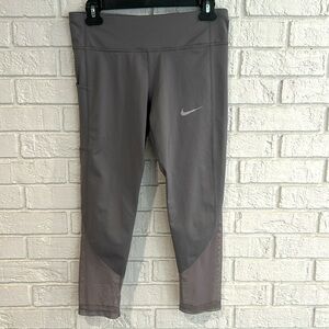 Nike Dri-Fit Gray Leggings With Mesh - Size Medium
